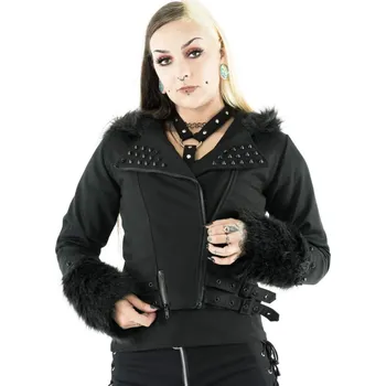 Dámský kabát bunda dámská HEARTLESS - EFFIA - BLACK - L