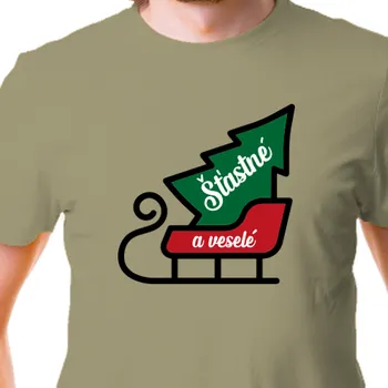 Tričko Vánoce | Pánské vánoční tričko Šťastné a veselé