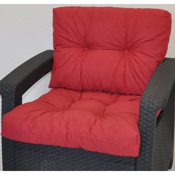 Podsedák Axin Trading s.r.o. Polstr na křeslo z umělého ratanu - látka vínový melír