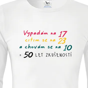 Triko s dlouhým rukávem K narozeninám | Tričko s dlouhým rukávem 50 let