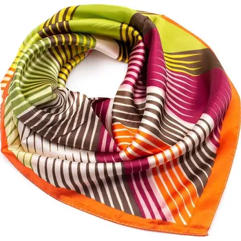 Šátek Šátek saténový - oranžový s pruhy