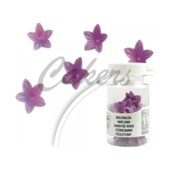 Jedlá dekorace na dort Oplatkové kvítka - fialové ,40ks