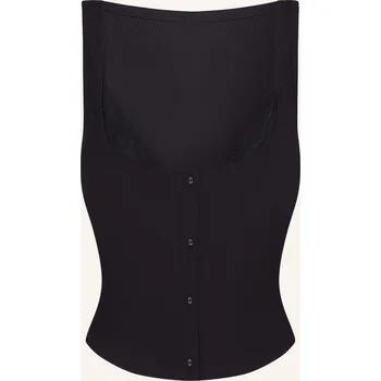 Dámské tričko Skims Dámský Pohodlný Domácí Top Soft Lounge Lace, onyx, 46