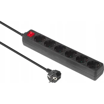 Napájecí kabel MicroConnect Prodlužovací přívod 6 zásuvek Schuko, 5m