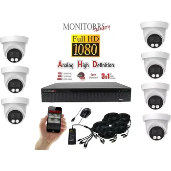 Kompletní kamerový systém Monitorrs Security AHD 7 kamerový set 2 Mpix Dome (6196K7) (Monitorrs Security)