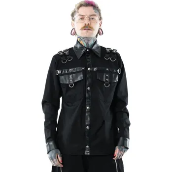 Pánská košile košile pánská POIZEN INDUSTRIES - AJANI - BLACK - XL