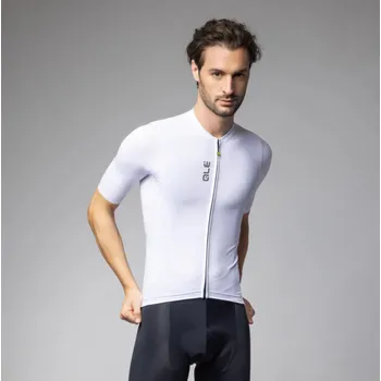 cyklistický dres ALÉ Cyklistický dres s krátkým rukávem - PRAGMA COLOR BLOCK - bílá 3XL