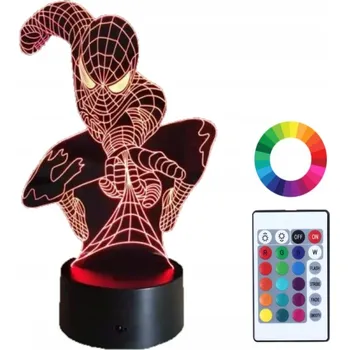 Lampička 3D LED Noční Lampa Spider-Man Dálkový Ovladač a gravírováním jména