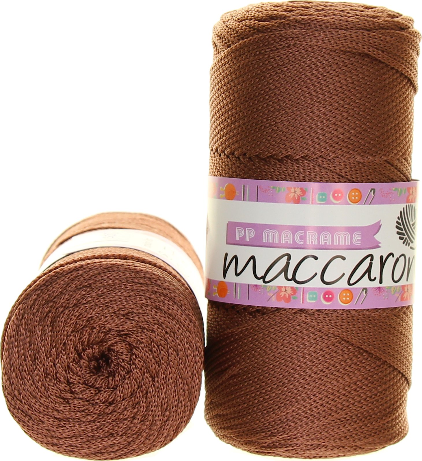 Maccaroni PP Macrame 2 mm hnědá 205