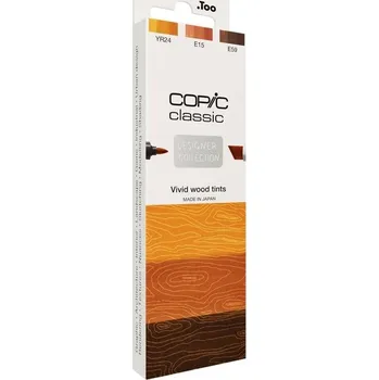 Lihové fixy COPIC Classic oboustranné Fine & Chisel 3ks, Vivid Wood Tints