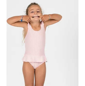 Dámské plavky DECATHLON Dívčí jednodílné plavky se sukýnkou pro nejmenší 4-5 LET RŮŽOVÁ