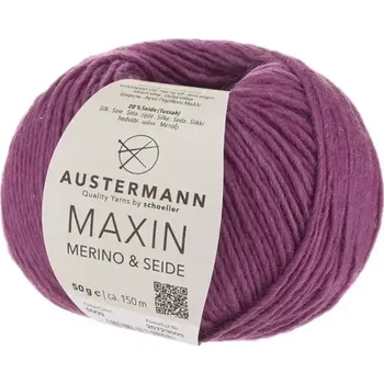 Příze Austermann Maxin 9 Růžovofialová (Merino s hedvábím Maxin Beere)