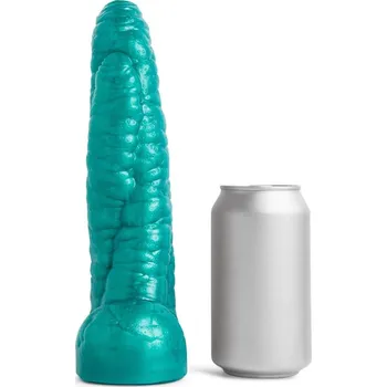 Dildo Erotixxx Toys Sea Monster Metallic Green 40% M, prémiové silikonové dildo s Vac-U-Lock 25,1 x 4–6 cm