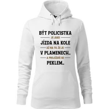 Dámská mikina DOBRÝ TRIKO Dámská mikina s potiskem Být policistka Velikost dámské mikiny: 2XL, Barva: Bílá