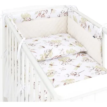 Povlečení Mamo Tato Mantinel s povlečením do postýlky 3dílná sada Velvet Vážka 135 x 100 cm