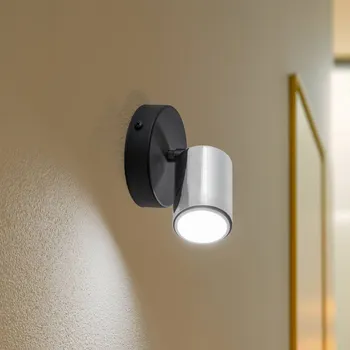 Lampička HELam Nástěnné svítidlo Tune II, černá/chrom, kov, E27, Ø 5,5 cm černá, chrom 1 x 4,8 W LED - Doprava zdarma