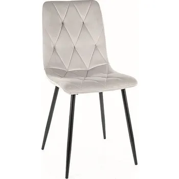 ŽIDLE TOM SAMET ČERNÝ RÁM/SVĚTLE ŠEDÝ BLUVEL 03