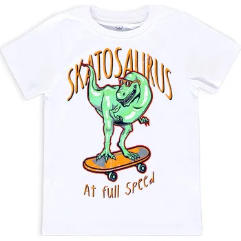 Chlapecké tričko Chlapecké tričko LEMON BERET SKATOSAURUS bílé Velikost: 104