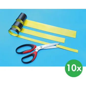 Dílenský regál Magnetické pruhy 50 x 600 mm, žluté 10 ks