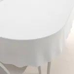 Teflonový oválný ubrus - Paris TF-004 Bílý 140x220 cm