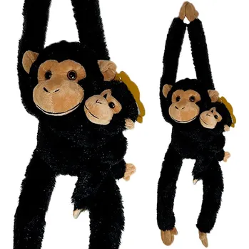 plyšák ZÁVĚSNÁ PLYŠOVÁ OPIČKA S DÍTĚTEM plyšák NA SUCHÝ ZIP 50 cm