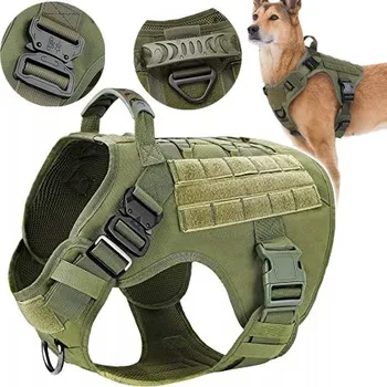 Postroj pro psa TAKTICKÉ POSTROJE PRO PSA REGULOVATELNÉ GUARD S UCHYTEM PEVNÉ L