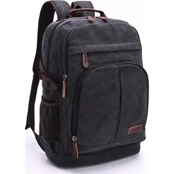 Městský batoh Canvasio plátěný canvas retro batoh Colombo Černý Canvasio F8818s1