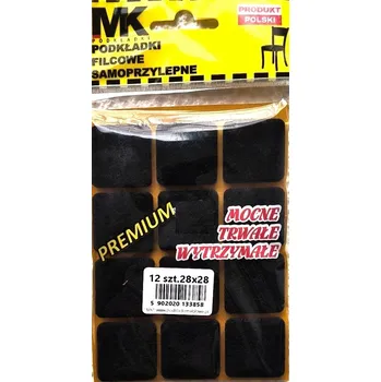 Podložka pod nábytek Samolepicí filcové podložky prémiové kvality, 28x28 mm, černé