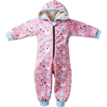 Kojenecká kombinéza Splash About Nepromokavá neoprenová kombinéza s fleecovou podšívkou Zvířátka Růžová Vel. 6-12 měsíců