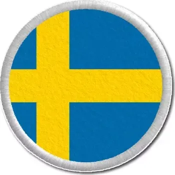 Vlajka Pelisport Švédská vlajka tištěná nášivka ø 4,5 cm