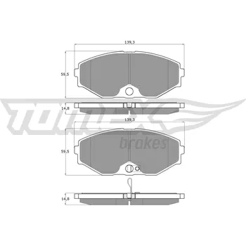 Brzdová destička Sada brzdových destiček, kotoučová brzda TOMEX Brakes TX 12-60
