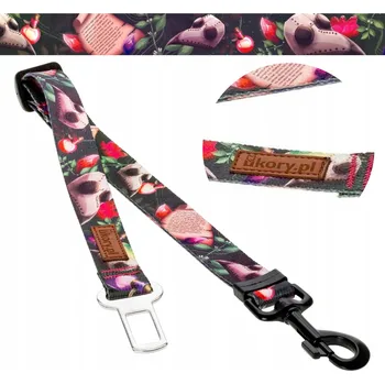 Vodítko pro psa VODÍTKO pro připoutání malého psa v autě 20 mm 45-75 cm Ukory fialové lebky