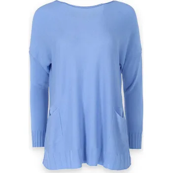 Dámská tunika Elegantní svetřík s kapsami 2228 barva: modrá světlá