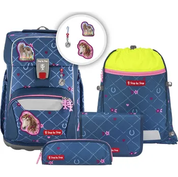 Školní batoh Školní aktovka Step by Step GIANT Horse Lima, pro prvňáčky - 5dílný set, certifikát AGR