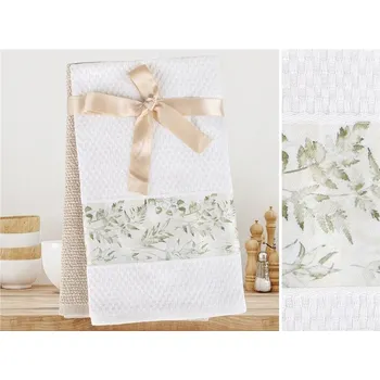 Utěrka Kuchyňský Set 2 ks Ally bílý béžový 3D GRENO