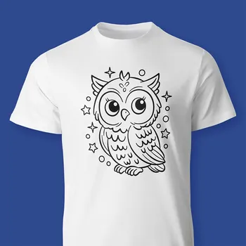 Dívčí tričko Sova Omalovánkové dětské tričko Velikost: 146 cm / 10 let