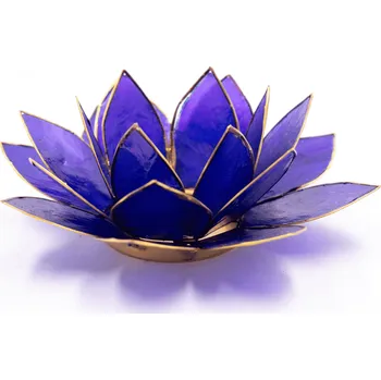 Svícen Milujeme Kameny Svícen - lotosový květ - tmavě modrý - velký - VADA VAD425 498080