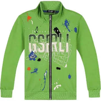 Chlapecká mikina CHLAPECKÁ MIKINA NA ZIP S NÁPISEM BF Barva: Zelená, Velikost: 116