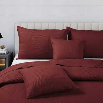 Polštář OZDOBNÝ POVLAK NA DEKORAČNÍ POLŠTÁŘ 45x45CM POLŠTÁŘEK TRIO BORDÓ