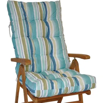 Podsedák Nábytek PEGAS Polstr na zahradní křeslo vysoké - látka modré pruhy