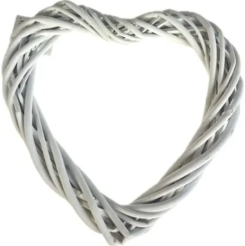 Maják Srdce 20cm proutí bílé