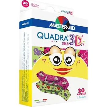 Náplast Master Aid - QUADRA 3D Dívky Dětská barevná náplast - 20