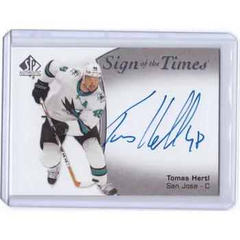 Sběratelská karetní hra 2021-22 UD SP Authentic TOMAS HERTL Sign of the Times Auto Podpis