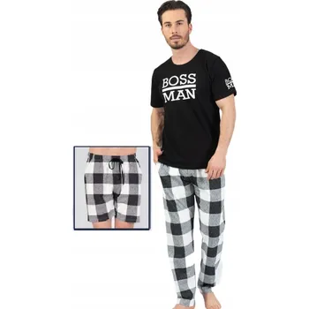 Pánské pyžamo Pyžamo pro muže BOSS MAN - triko a kalhoty + kraťasy 1P1380 černá m
