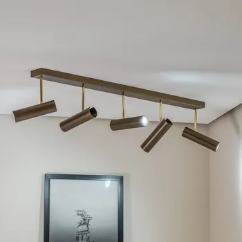 Svítidlo Luminex Stropní svítidlo Axion, 5 světel, barva titanu, podlouhlé, ocelové 5 x 8 W LED - Doprava zdarma