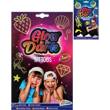 Odstranitelné tetování GRAFIX Tetování dětské svítící ve tmě fosforeskuje 2 druhy | 224228
