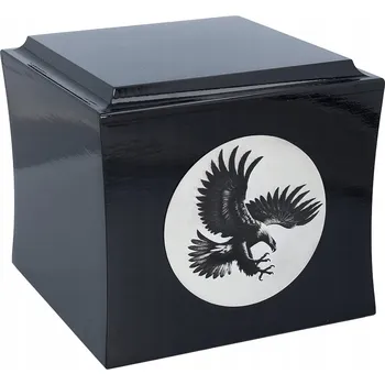 Smuteční dekorace Kremační urna s motivem orla. Urna na popel s gravírovaným orlem
