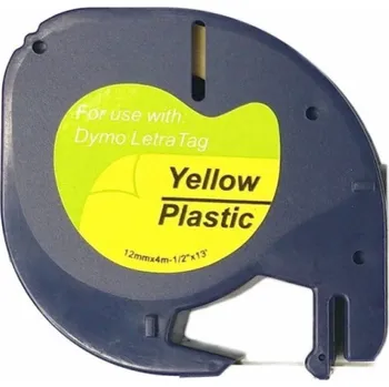 Pásek do tiskárny Allprint pro DYMO 59423, 12mm x 4m, černý tisk / žlutý podklad, LetraTag, plastová