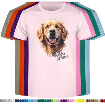 detske-levne-bavlnene-tricko-potisk-zlaty-retrivr Barva: Pink - růžová, Dětská bavlněná trička JHK: XL