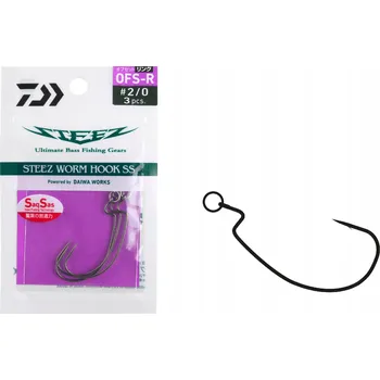 Rybářský háček Háčky s protihrotem Daiwa teez Worm Hook SS OFS-R 3 ks